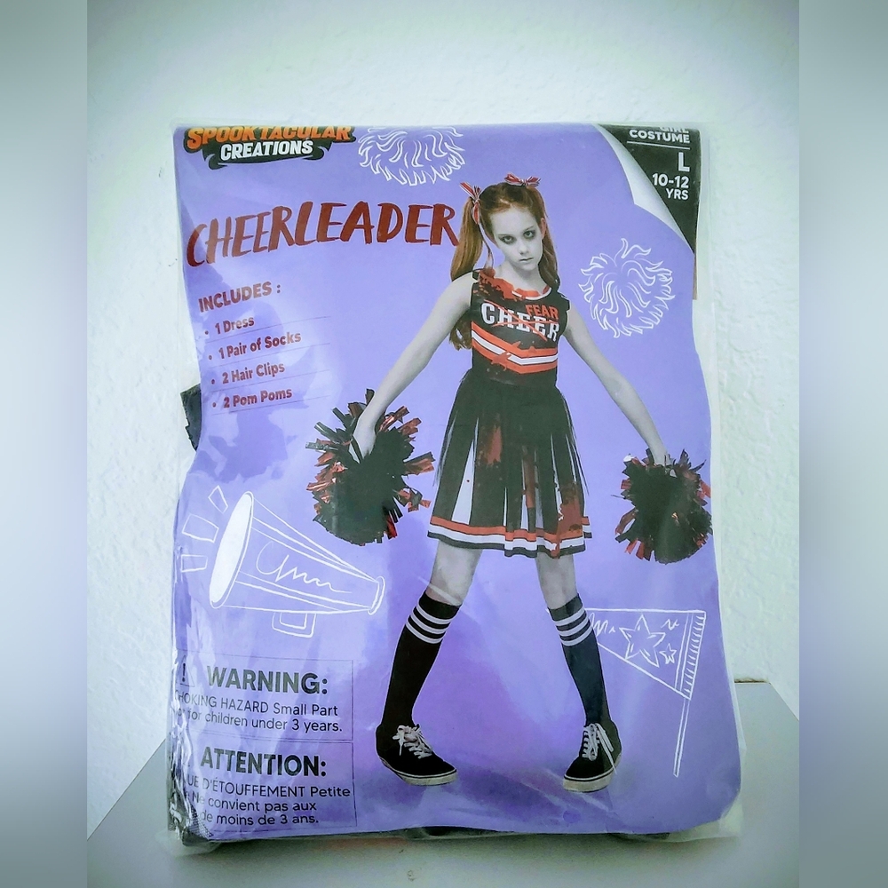 Spooktacular Creations Girls Scary Cheerleader Halloween Costume. Size L